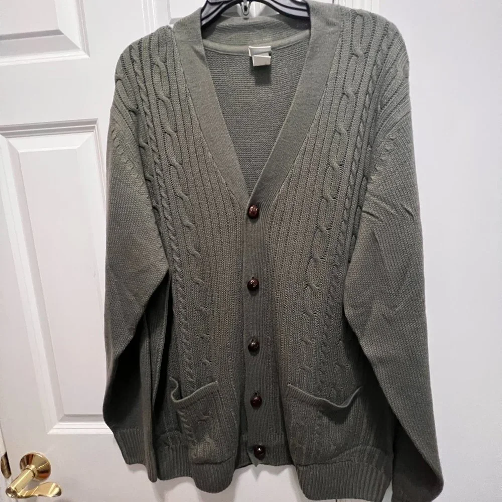 Haband NWT XL green (sage) sweater cardigan